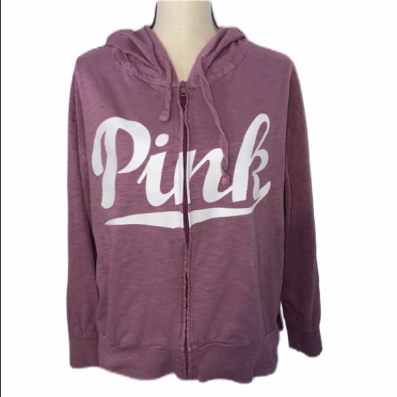 PINK Victoria's Secret Tops - PINK Victoria’s Secret Blush Mauve Logo Hoodie